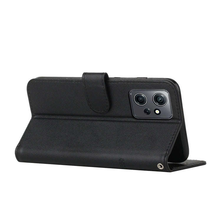 For Xiaomi Redmi Note 12 4G Global Stitching Calf Texture Buckle Leather Phone Case(Black)