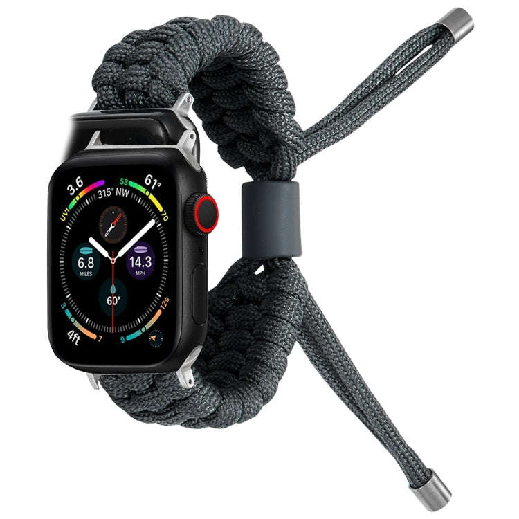Stretch Plain Silicone Bean Watch Band For Apple Watch SE 2023 40mm(Dark Grey)