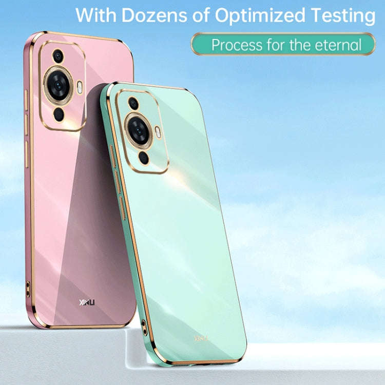 For Huawei nova 11 Pro XINLI Straight Edge 6D Electroplate TPU Phone Case(Cherry Purple)