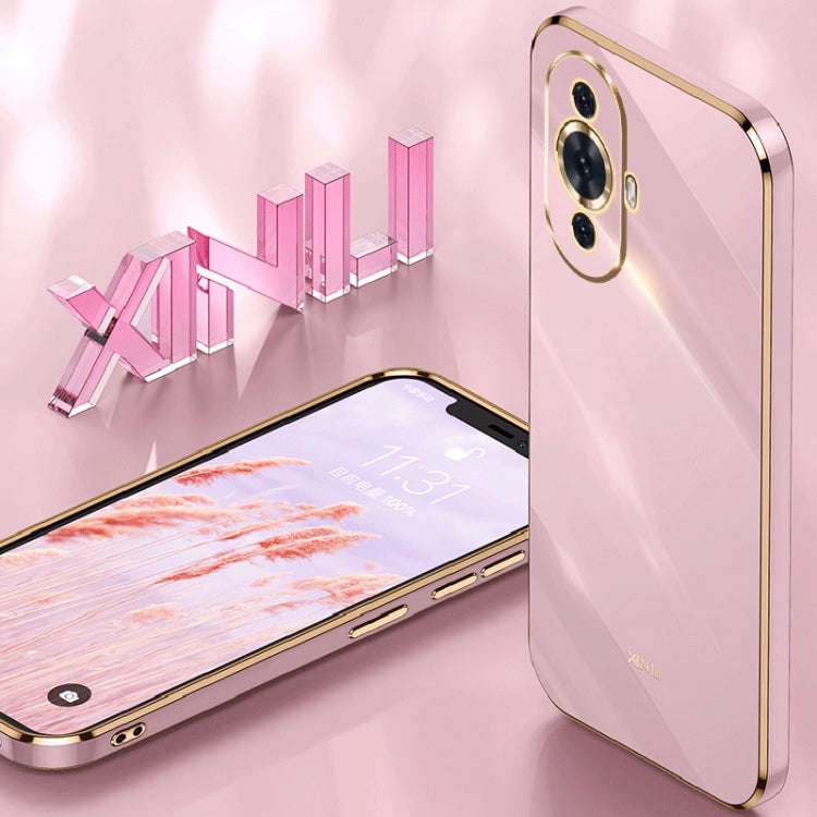 For Huawei nova 11 Pro XINLI Straight Edge 6D Electroplate TPU Phone Case(Cherry Purple)
