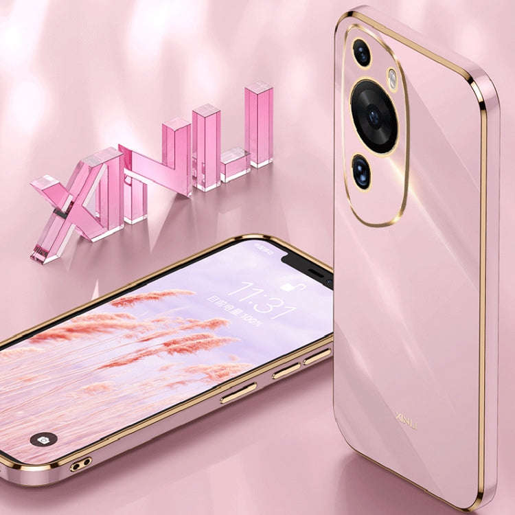 For Huawei P60 Art XINLI Straight Edge 6D Electroplate TPU Phone Case(Black)
