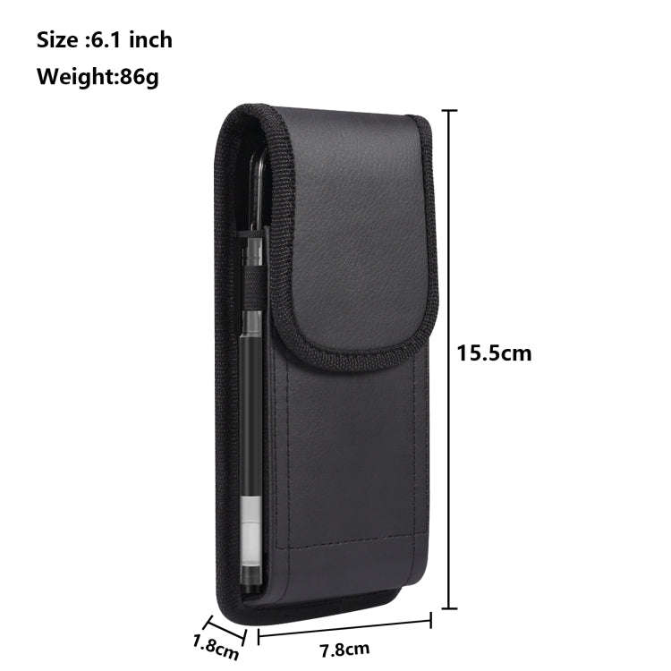 For 6.1 inch Universally Litchi Texture Phone Carrying Pouch