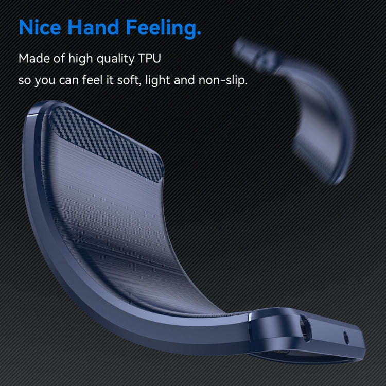 For Nokia C12 Pro Brushed Texture Carbon Fiber TPU Phone Case(Blue)