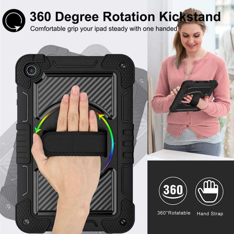 For Huawei MatePad SE 10.4 360 Degree Rotation PC Contrast Silicone Tablet Case(Black)
