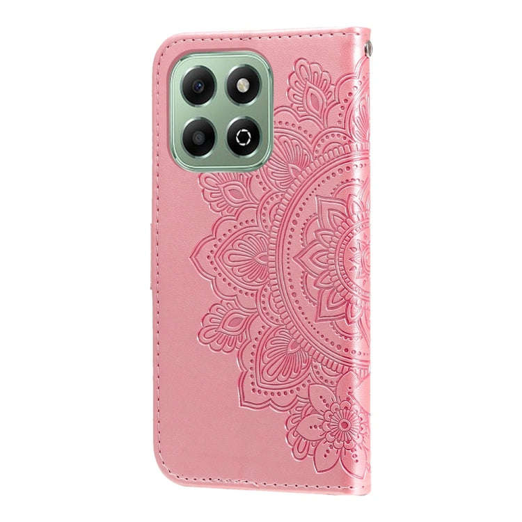 For Honor X6b 4G / X6c 4G / X5b / X5b Plus Seven-petal Flowers Embossing Leather Phone Case(Rose ...