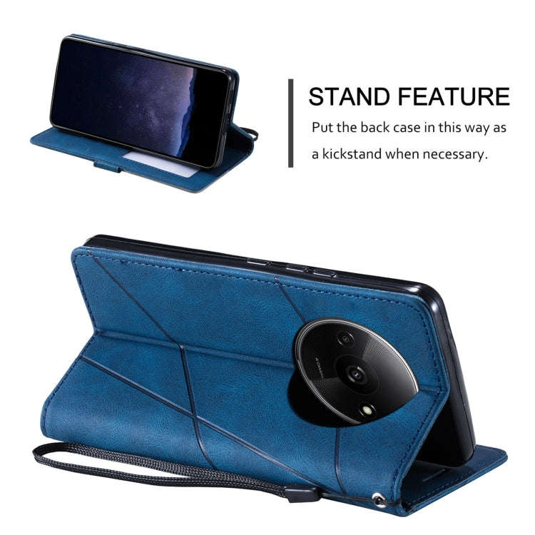For Xiaomi Redmi A3 Skin Feel Splicing Leather Phone Case(Blue)