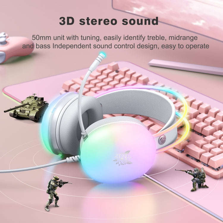 ONIKUMA X25 RGB Wired Gaming Headset(Grey)