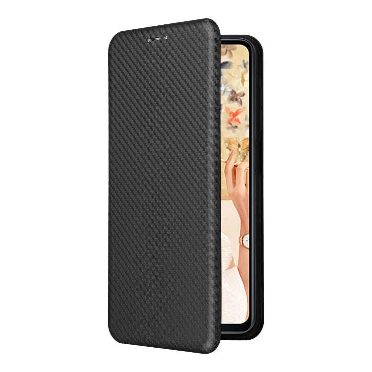 For Oukitel C32 Carbon Fiber Texture Flip Leather Phone Case(Black)