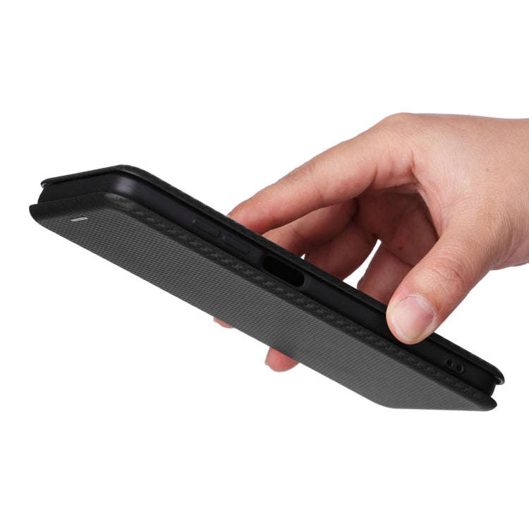 For Oukitel C32 Carbon Fiber Texture Flip Leather Phone Case(Black)