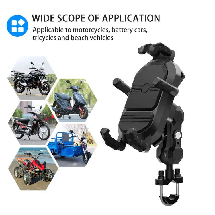 WUPP CS-1848A2 Motorcycle Shock Absorption Riding Phone Holder, Style:Handlebars