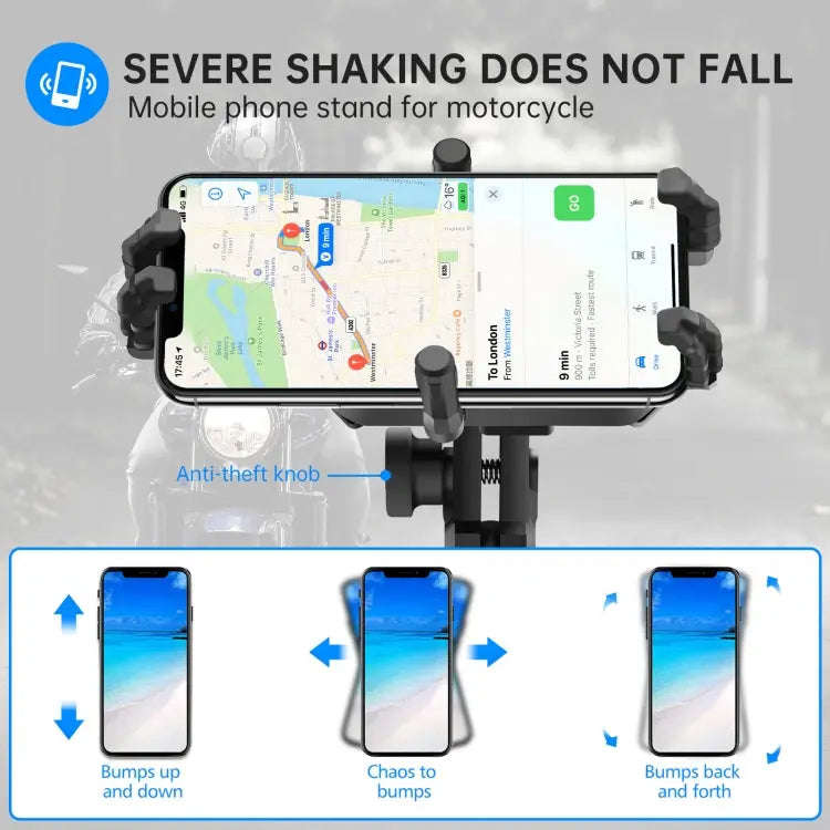 WUPP ZH-1848A2 Motorcycle Shock Absorption Riding Phone Navigation Holder, Style:M10 Ball Joint