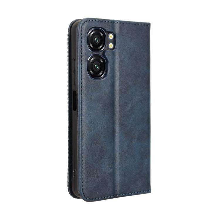 For Oukitel C58 / C58 Pro Magnetic Buckle Retro Texture Leather Phone Case(Blue)