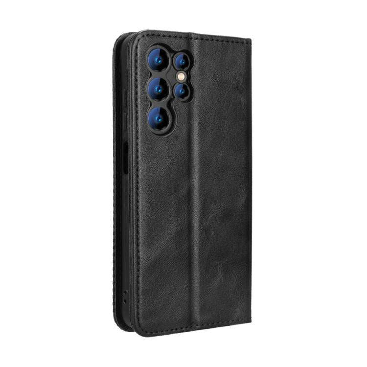 For Oukitel C1 / C1 Pro Magnetic Buckle Retro Texture Leather Phone Case(Black)