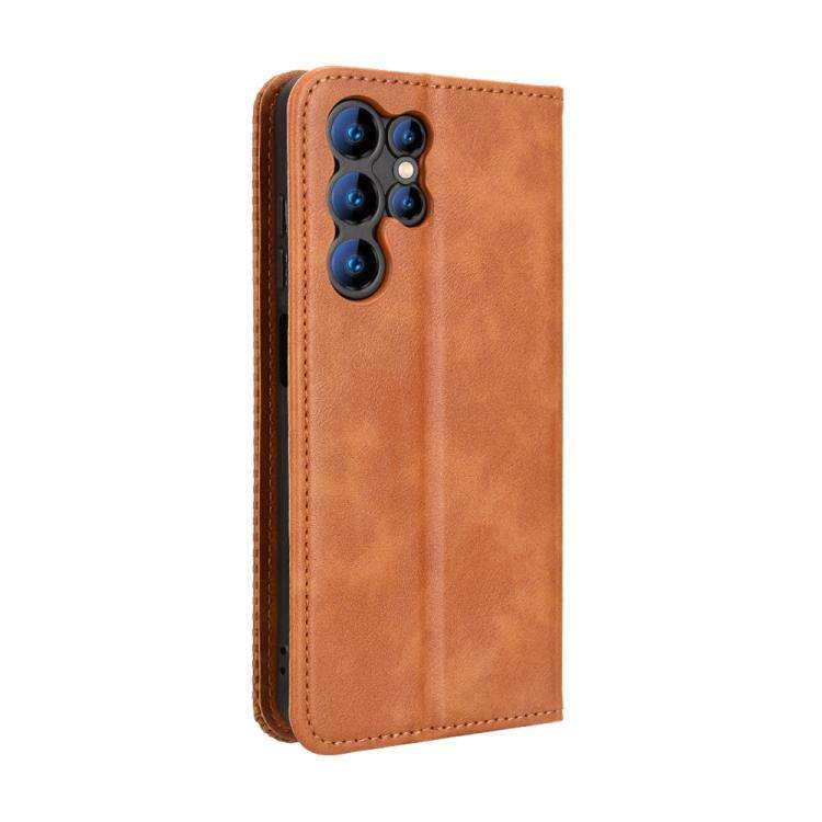 For Oukitel C1 / C1 Pro Magnetic Buckle Retro Texture Leather Phone Case(Brown)