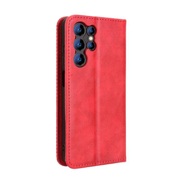 For Oukitel C61 / C61 Pro Magnetic Buckle Retro Texture Leather Phone Case(Red)