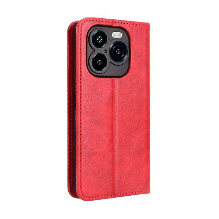 For Oukitel C65 / C65 Pro Magnetic Buckle Retro Texture Leather Phone Case(Red)