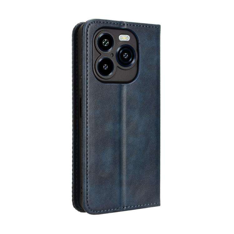For Oukitel C65 / C65 Pro Magnetic Buckle Retro Texture Leather Phone Case(Blue)