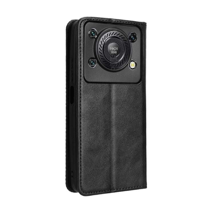 For Oukitel C60 / C60 Pro Magnetic Buckle Retro Texture Leather Phone Case(Black)