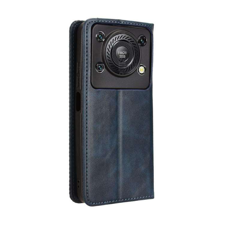 For Oukitel C60 / C60 Pro Magnetic Buckle Retro Texture Leather Phone Case(Blue)