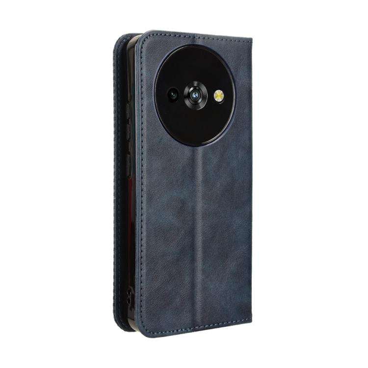 For Oukitel C59 / C59 Pro Magnetic Buckle Retro Texture Leather Phone Case(Blue)