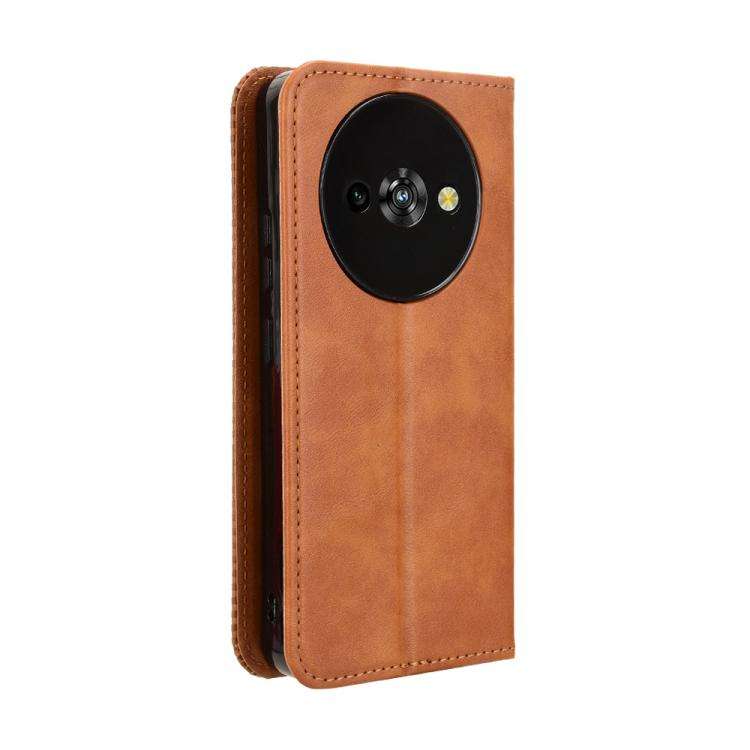 For Oukitel C59 / C59 Pro Magnetic Buckle Retro Texture Leather Phone Case(Brown)