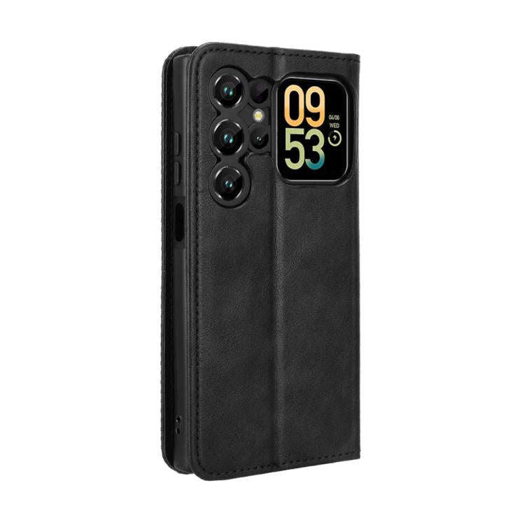 For Oukitel C62 / C62 Pro Magnetic Buckle Retro Texture Leather Phone Case(Black)