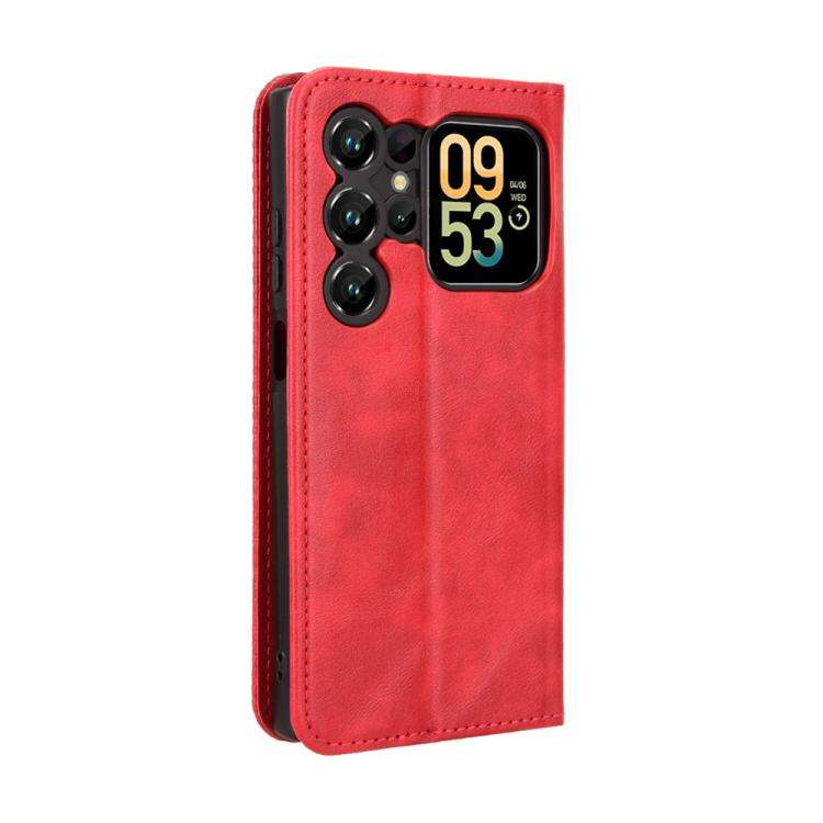For Oukitel C62 / C62 Pro Magnetic Buckle Retro Texture Leather Phone Case(Red)