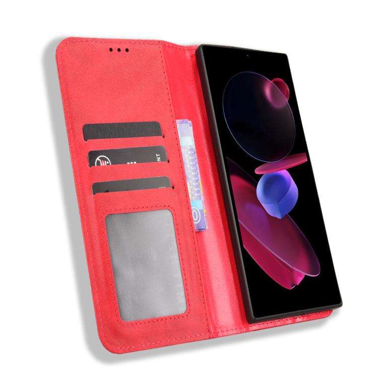 For Oukitel C62 / C62 Pro Magnetic Buckle Retro Texture Leather Phone Case(Red)