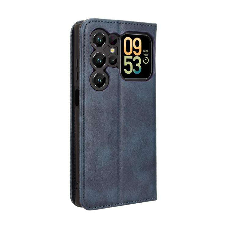 For Oukitel C62 / C62 Pro Magnetic Buckle Retro Texture Leather Phone Case(Blue)
