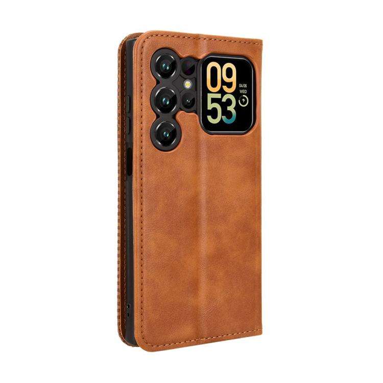 For Oukitel C62 / C62 Pro Magnetic Buckle Retro Texture Leather Phone Case(Brown)
