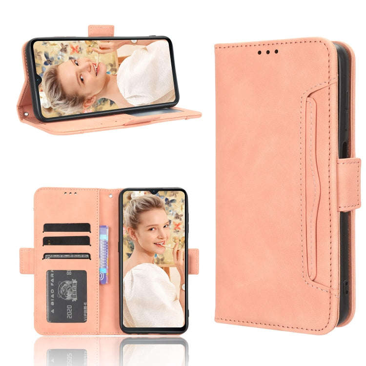 For Oukitel C32 Skin Feel Calf Texture Card Slots Leather Phone Case(Pink)