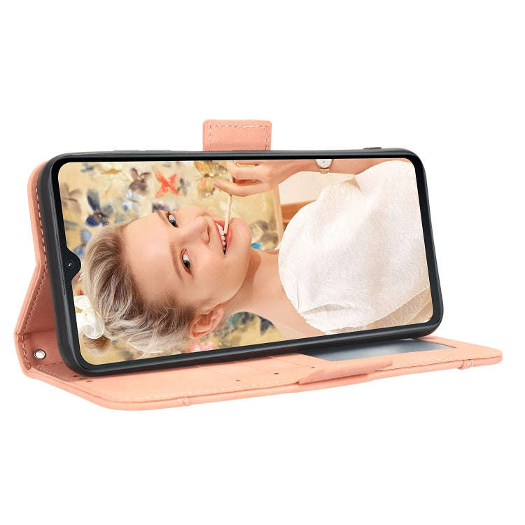 For Oukitel C32 Skin Feel Calf Texture Card Slots Leather Phone Case(Pink)