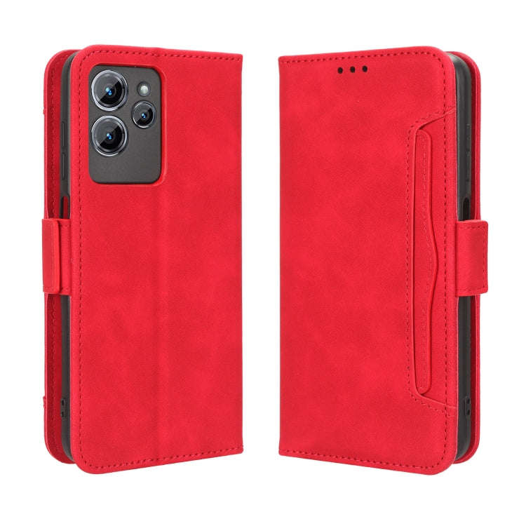 For Oukitel C32 Skin Feel Calf Texture Card Slots Leather Phone Case(Red)