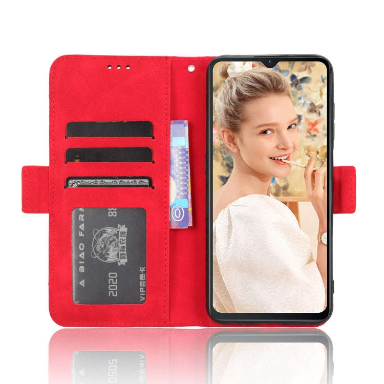 For Oukitel C32 Skin Feel Calf Texture Card Slots Leather Phone Case(Red)