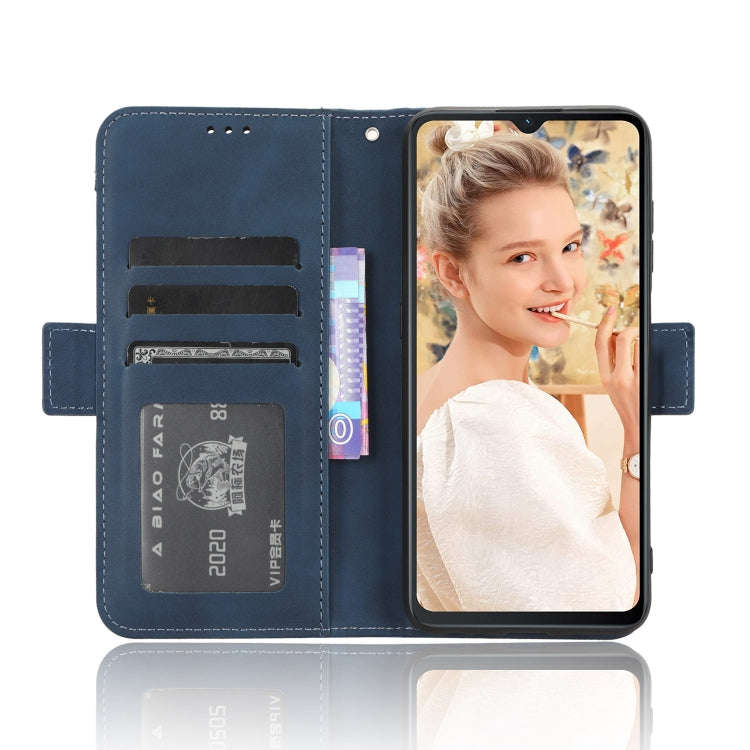 For Oukitel C32 Skin Feel Calf Texture Card Slots Leather Phone Case(Blue)