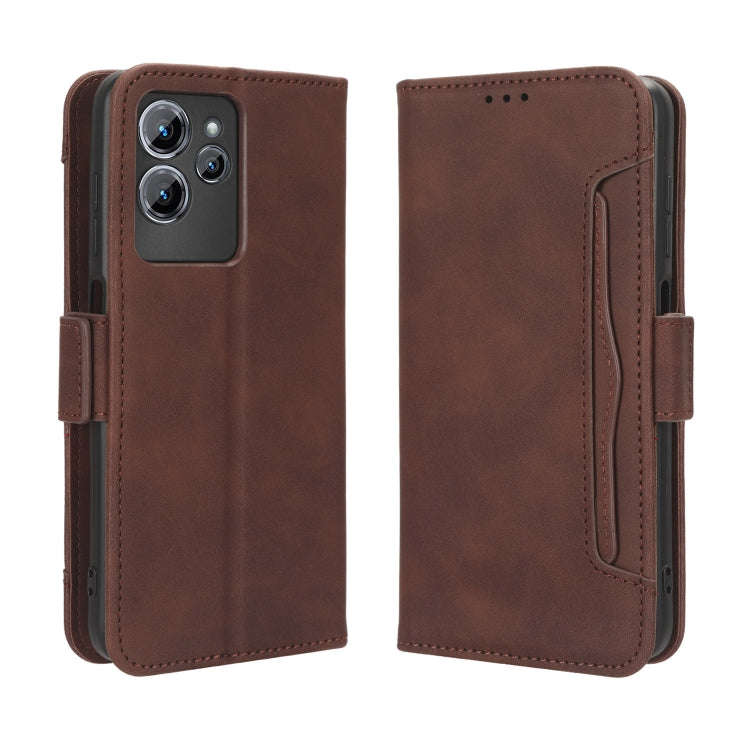For Oukitel C32 Skin Feel Calf Texture Card Slots Leather Phone Case(Brown)