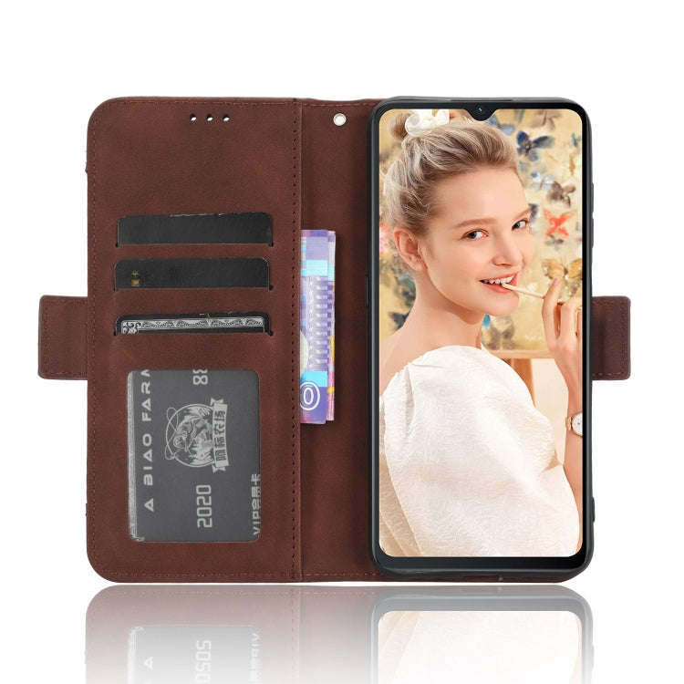 For Oukitel C32 Skin Feel Calf Texture Card Slots Leather Phone Case(Brown)