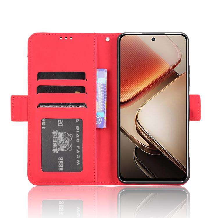 For Oukitel C58 / C58 Pro Skin Feel Calf Texture Card Slots Leather Phone Case(Red)