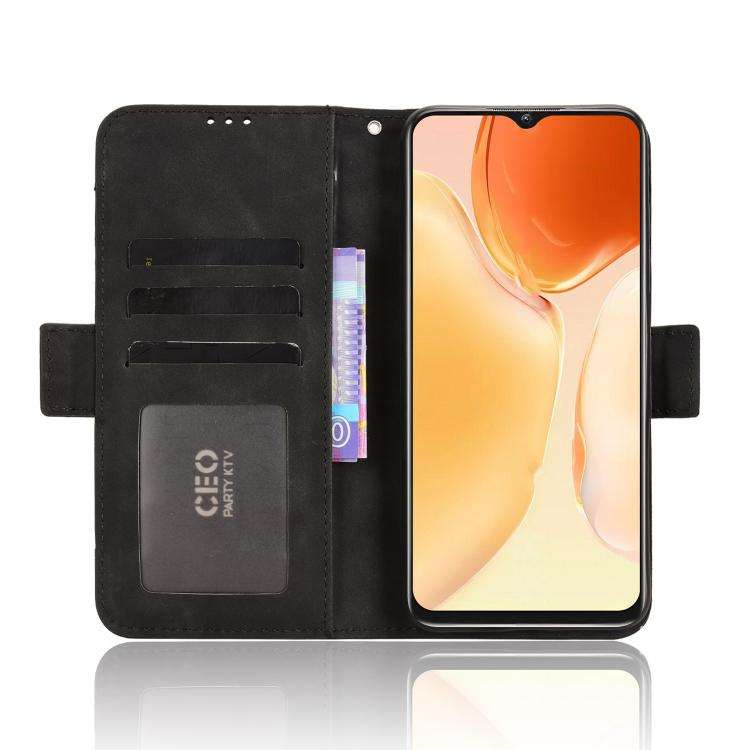 For Oukitel C1 / C1 Pro Skin Feel Calf Texture Card Slots Leather Phone Case(Black)