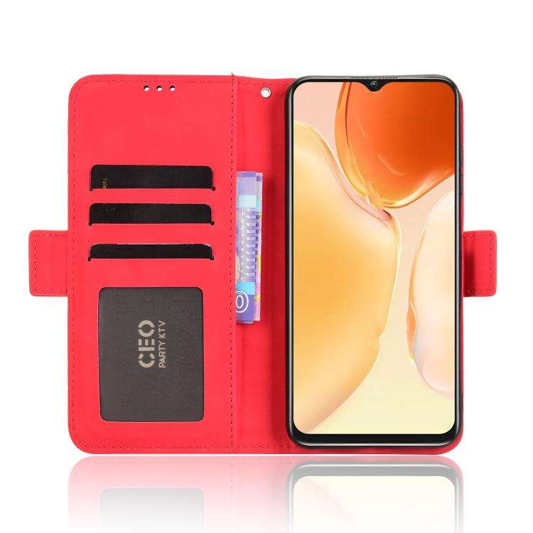 For Oukitel C1 / C1 Pro Skin Feel Calf Texture Card Slots Leather Phone Case(Red)