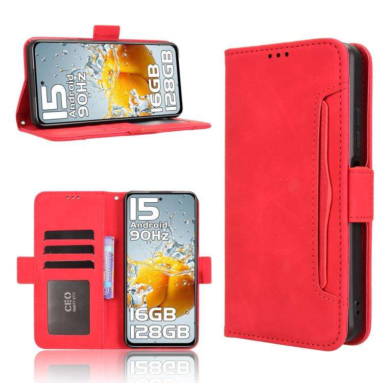 For Oukitel C65 / C65 Pro Skin Feel Calf Texture Card Slots Leather Phone Case(Red)