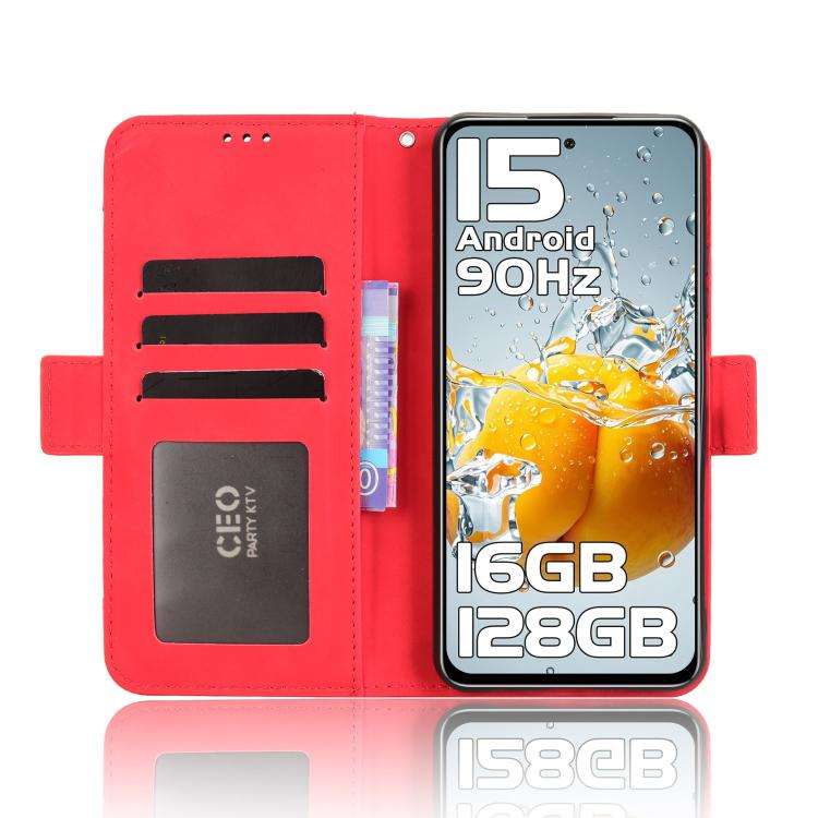 For Oukitel C65 / C65 Pro Skin Feel Calf Texture Card Slots Leather Phone Case(Red)