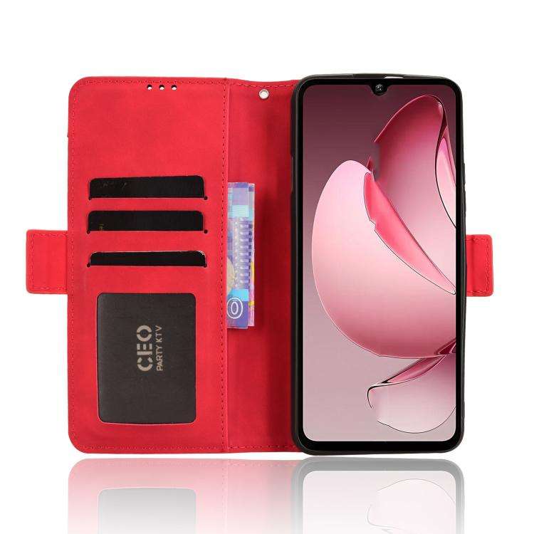 For Oukitel C60 / C60 Pro Skin Feel Calf Texture Card Slots Leather Phone Case(Red)