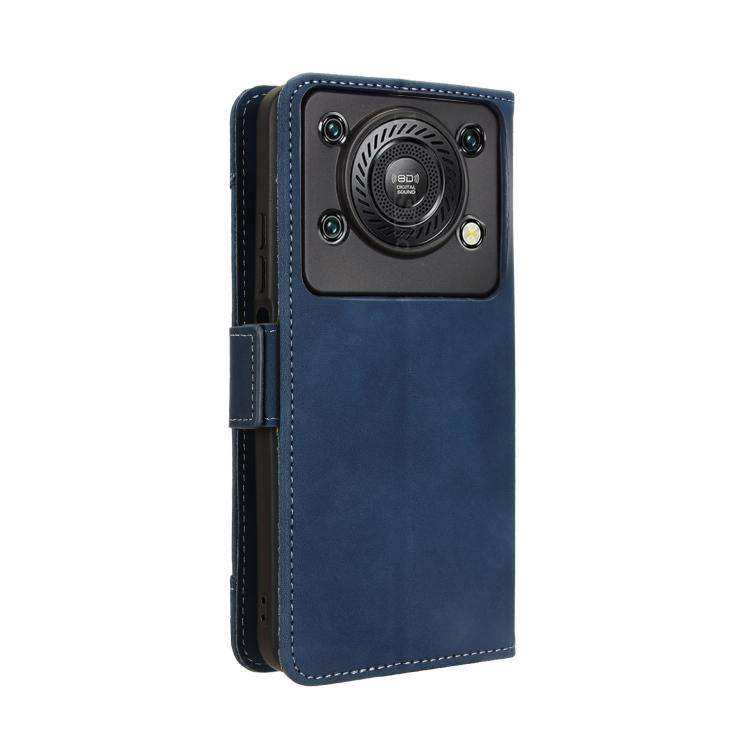 For Oukitel C60 / C60 Pro Skin Feel Calf Texture Card Slots Leather Phone Case(Blue)