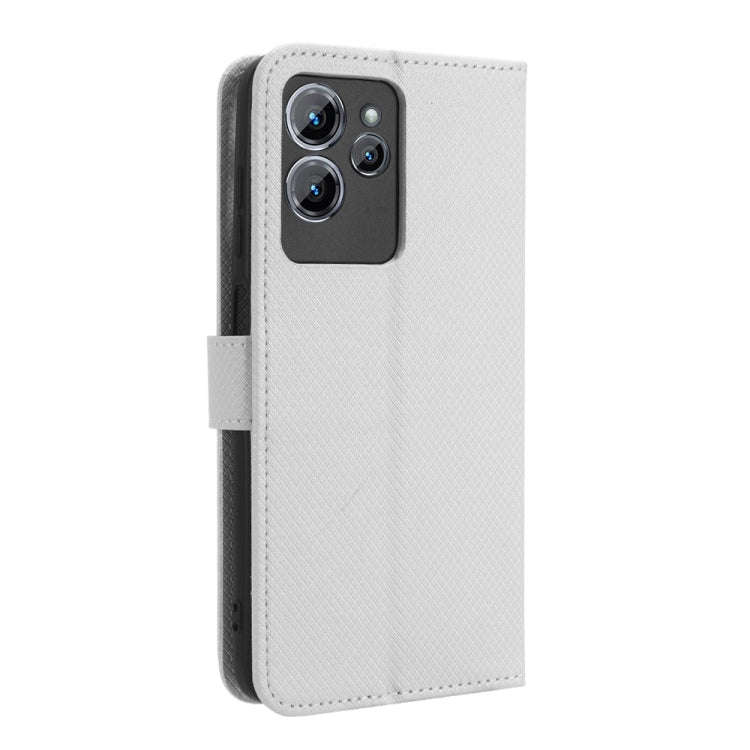 For Oukitel C32 Diamond Texture Leather Phone Case(White)