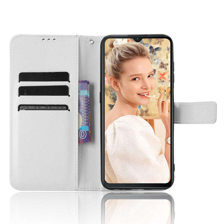 For Oukitel C32 Diamond Texture Leather Phone Case(White)