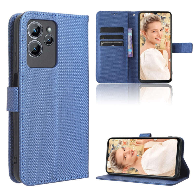 For Oukitel C32 Diamond Texture Leather Phone Case(Blue)