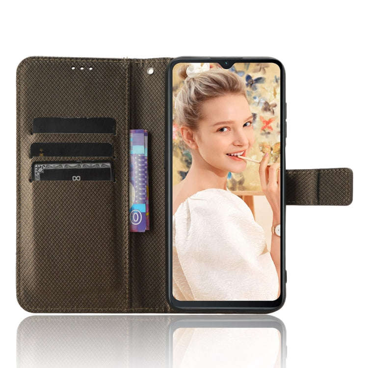 For Oukitel C32 Diamond Texture Leather Phone Case(Brown)