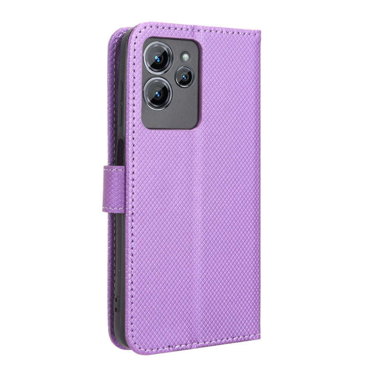For Oukitel C32 Diamond Texture Leather Phone Case(Purple)
