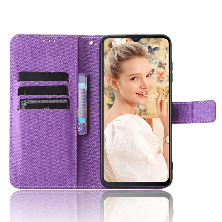 For Oukitel C32 Diamond Texture Leather Phone Case(Purple)